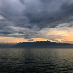 The Alps from Lake Geneva in Laussanne